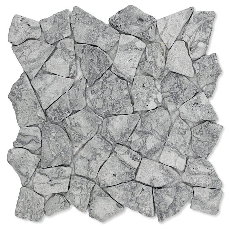 11" x 11" Fit Random Mosaic Wall & Floor Tile, Dove Gray
