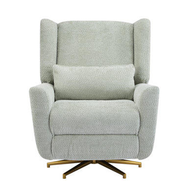Fauteuil inclinable électrique pivotant, rembourré Boucle 360 ° avec base 5 étoiles - vert clair