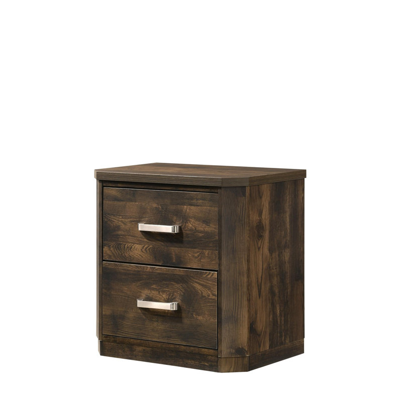 Sherrard 2-Drawer Nightstand in Rustic Walnut