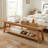 Solid Wood 63" Storage Bench For End Of Bed, Rustic Bedroom Bench With Shelf, Farmhouse Style