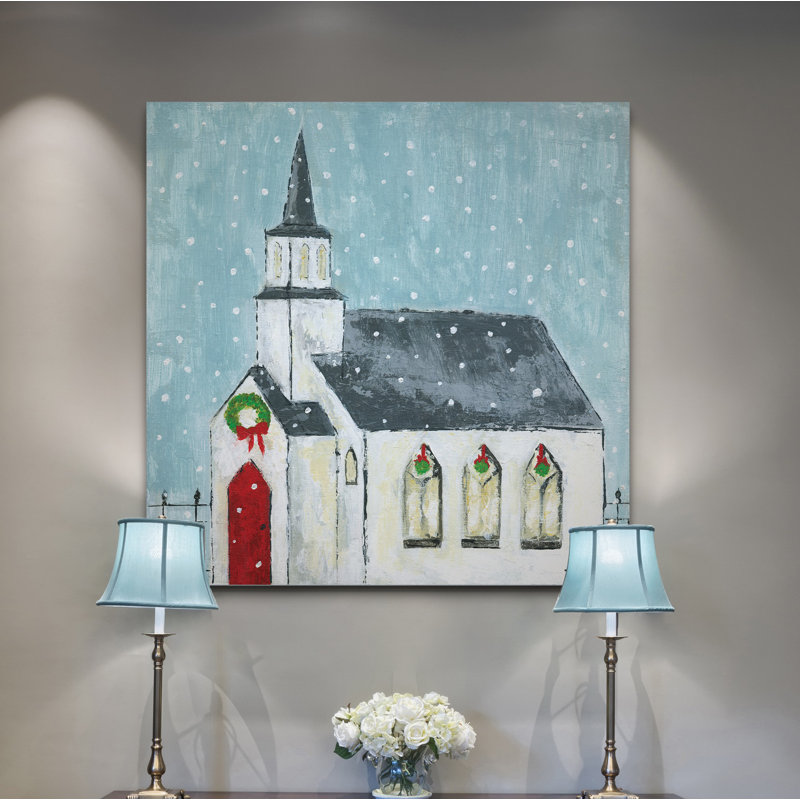 « christmas night », peinture, H 24 po x l 24 po x P 1,5 po, Toile tendue