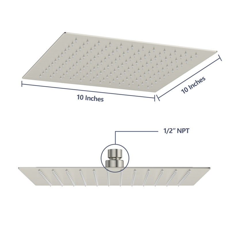 Rain Rain Shower Head 1.8 GPM GPM, Brushed Nickel