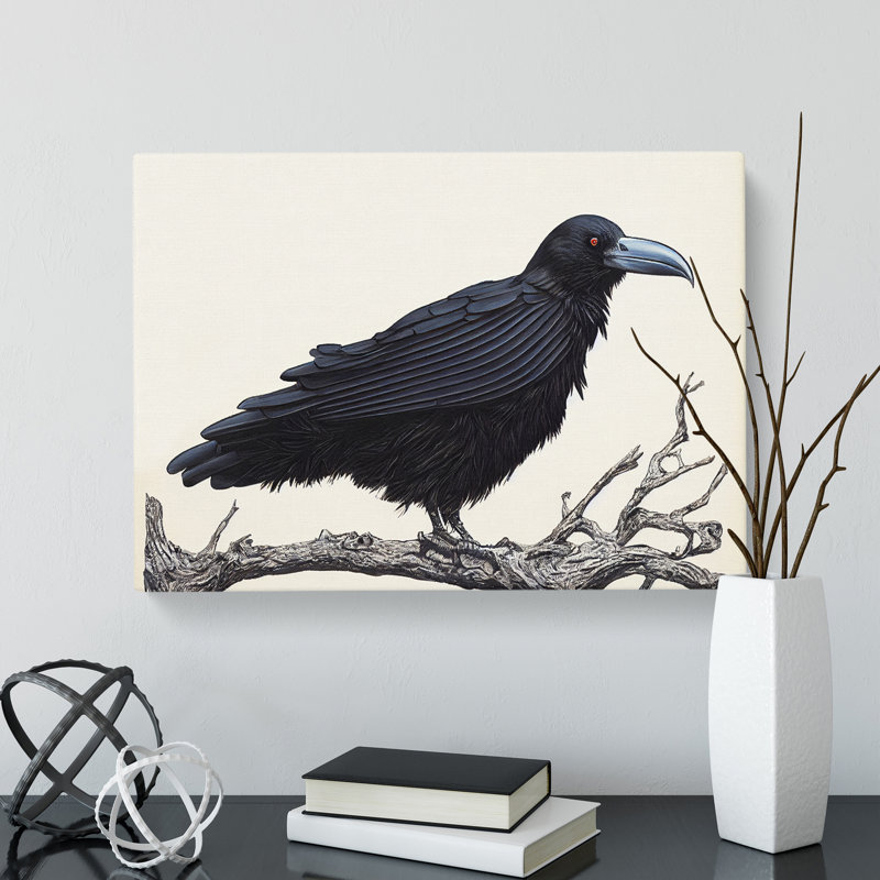 Resplendent Raven Bird - Wrapped Canvas, 35cm H x 50cm W x 3cm D
