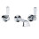 Classic White Lever Wall Mounted Bathroom Faucet with Drain Assembly