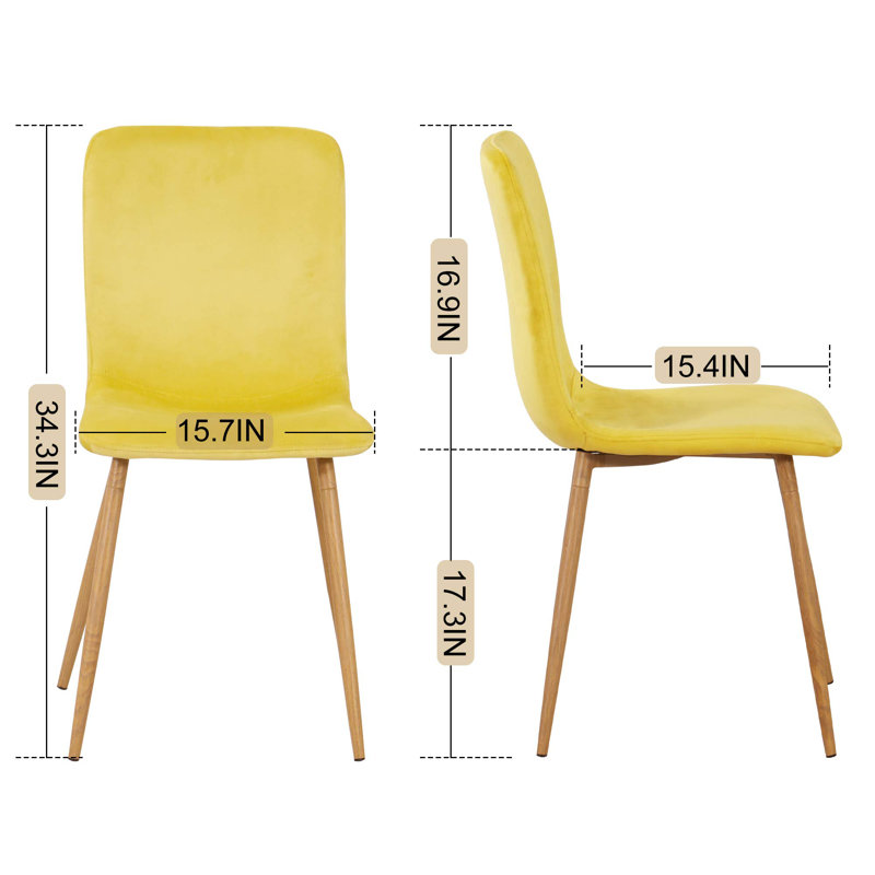 Chaise d'appoint en velours jaune