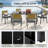 Aiden 6-Person Steel Outdoor Dining Set With Armchairs