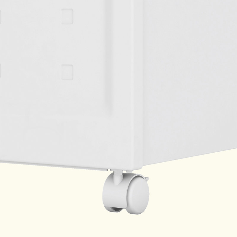 Set Of 2 Collapsible Stackable Rolling File Boxes With Lids And 10 Hanging Files, Portable Plastic Storage Organizer Or File Cabinet With Wheels For Home Or Office