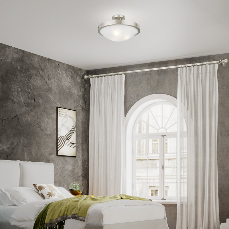 Glass Semi Flush Mount, Brushed Nickel