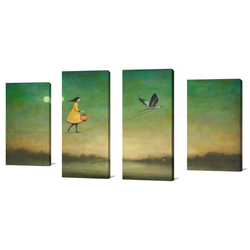 "Blue Moon Expedition" par Duy Huynh, ensemble de 4 reproductions sur toiles, H 38 po x l 72 po x P 1,5 po