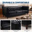 Canapé en cuir Chesterfield de 81 pouces à trois places de style Mid-Century pour les appartements et les espaces de travail-1009880683