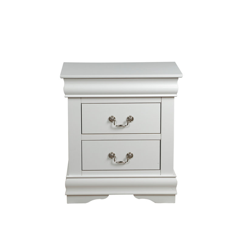 Louis Philippe White Finish Nightstand, White