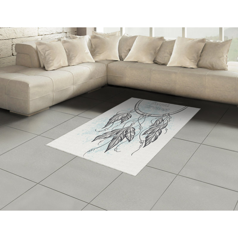 Tapis décoratif à fibres longues haute densité en polyester et coton style textuel, Rectangle— 4 pi x 5 pi 8 po