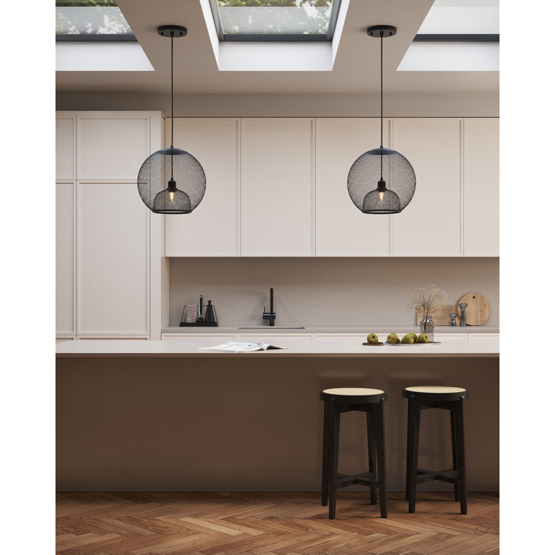 Gibraltar 12-in 1 Light Pendant, Black, 17" H x 18" W x 18" D