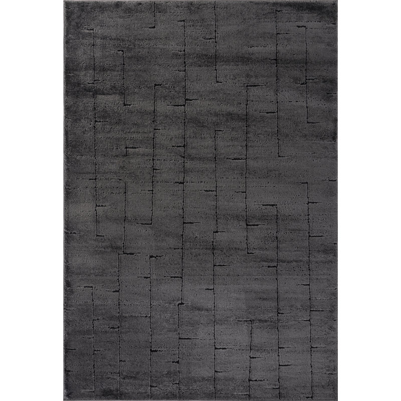 Leonetti Collection Transitional Abstract Grey Area Rug, Rectangulaire 7 pi x 10 pi