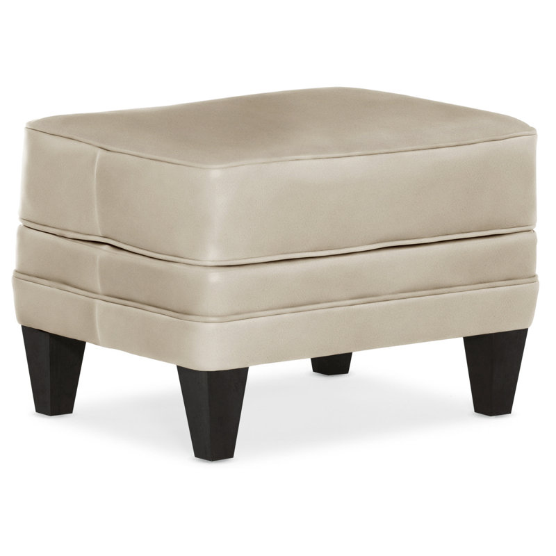 Willow Ottoman, Plantation, Outsider Raven Genuine Leather