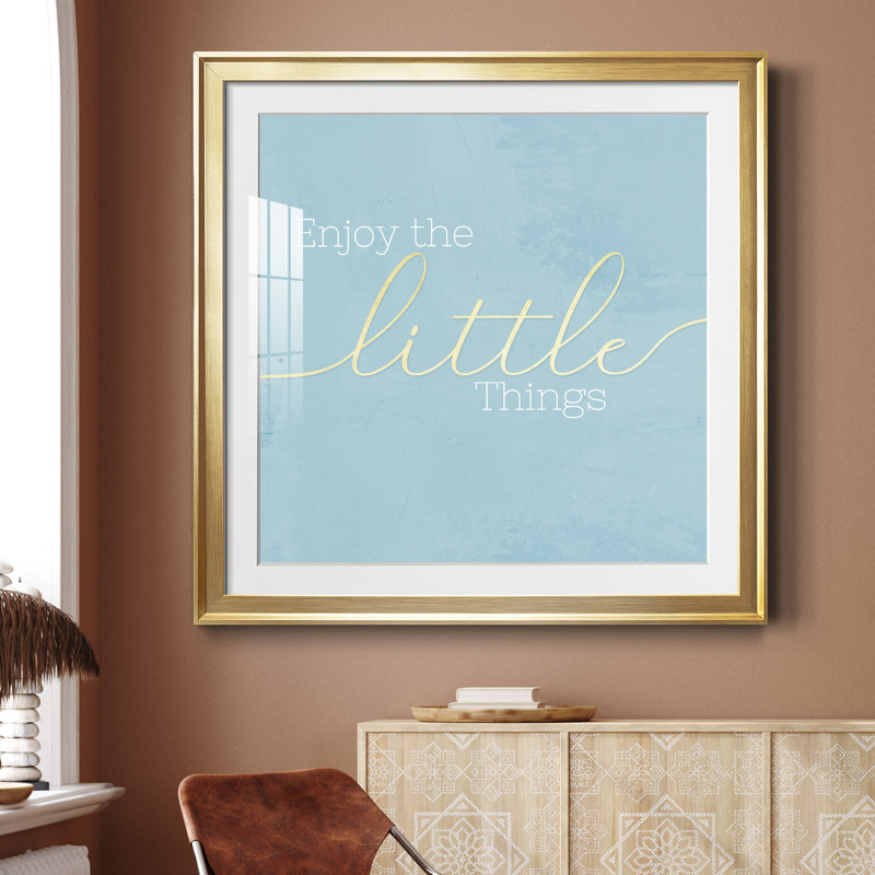 Enjoy the Little Things - Reproduction d'art textuel sur papier encadré, Papier encadré doré