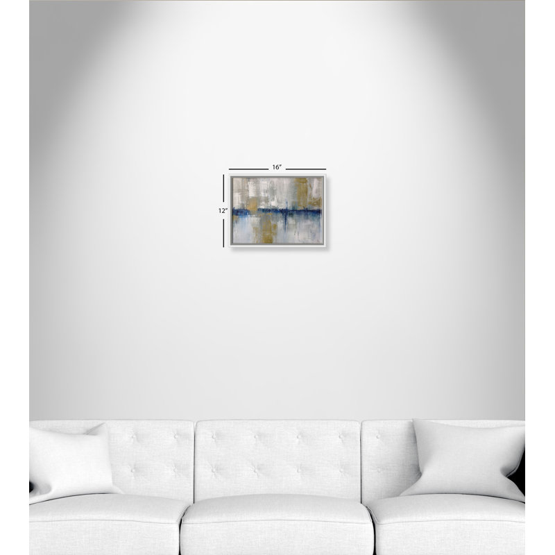 Horizon dans la brume - reproduction d'art sur toile, H 12 po x l 16 po x P 2 po, Blanc