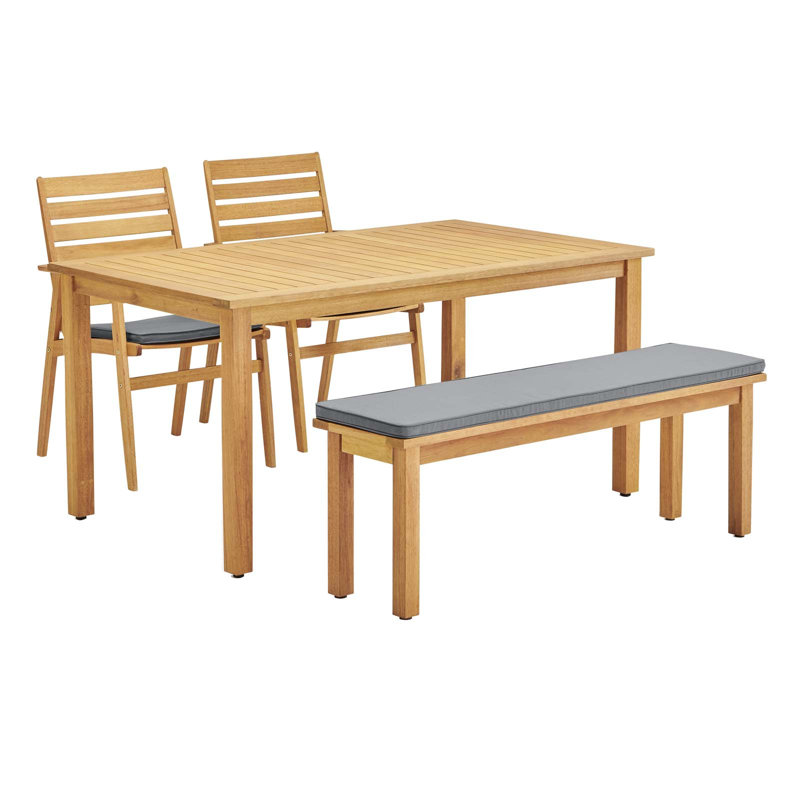 Ensemble repas d'extérieur avec coussins 4 pièces Syracuse