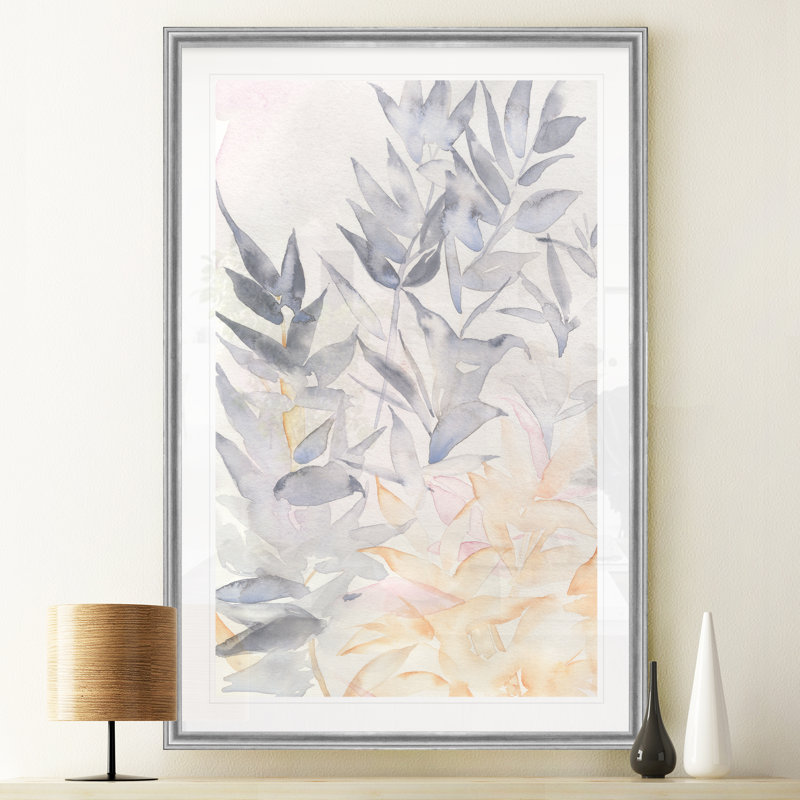 « whispering boughs i », reproduction d’art sur toile, H 30,5 po x l 42,5 po x P 1,5 po, Cadre argenté
