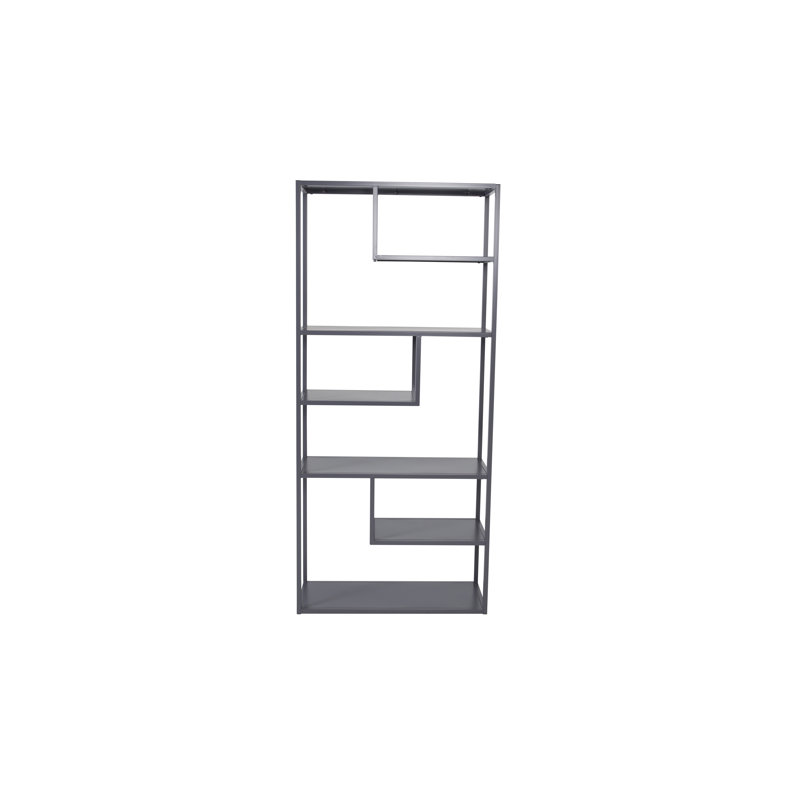 Cogan 188cm H x 85cm W Geometric Bookcase, Light Grey