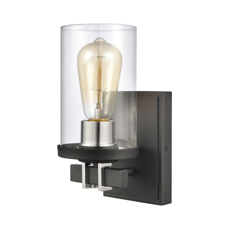 Menzel 9'' High 1-Light Sconce - Charcoal, Black