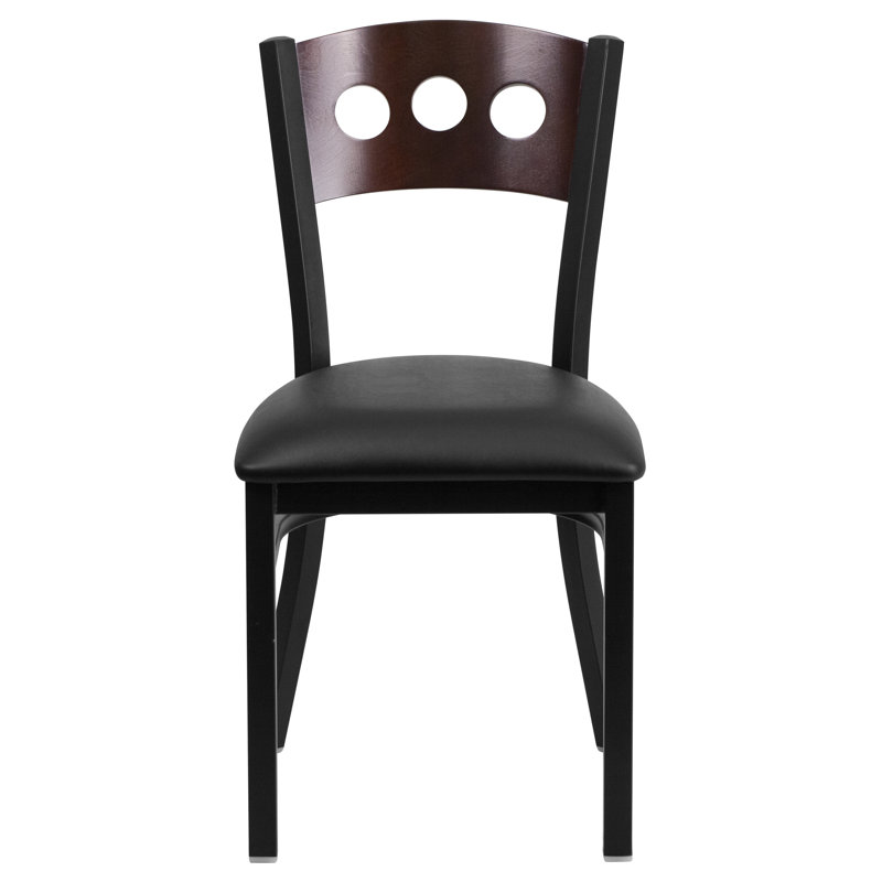 Jyun Decorative 3 Circle Back Metal Restaurant Chair, Black