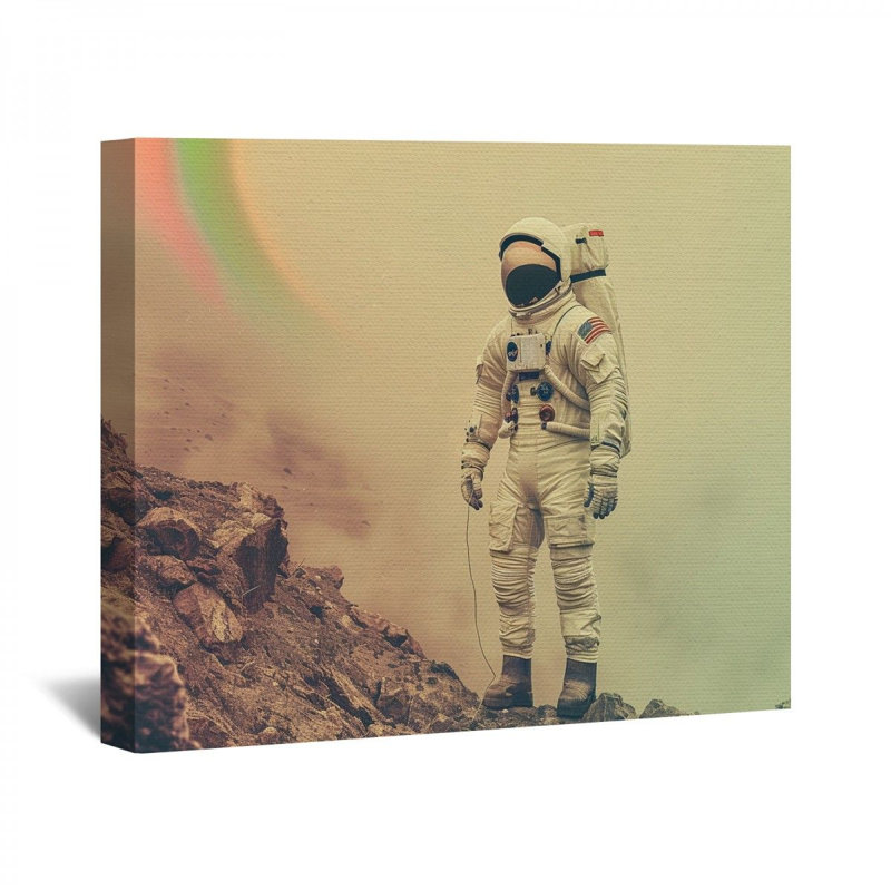 "Astronaute" sur toile, H 20 po x l 30 po x P 3 po