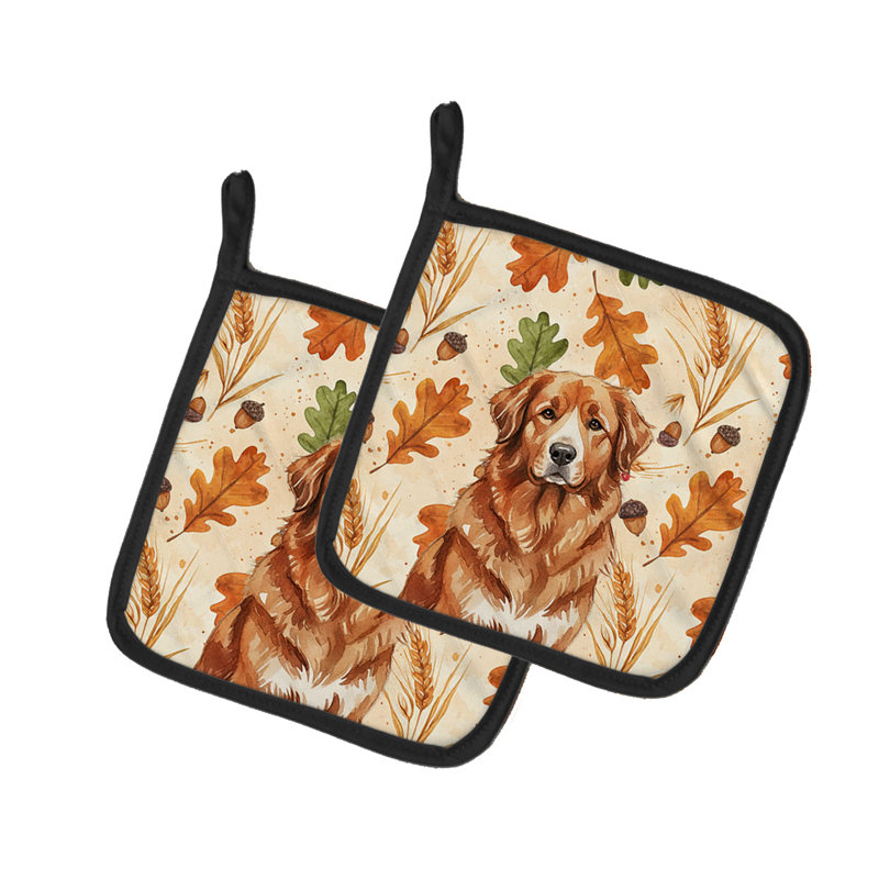 Paire de porte-casseroles d'automne rouge rouge
