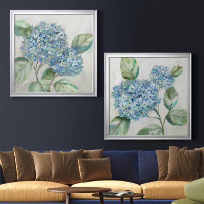 «Hydrangea Beauty I», ensemble de 2 reproductions d'art encadrées