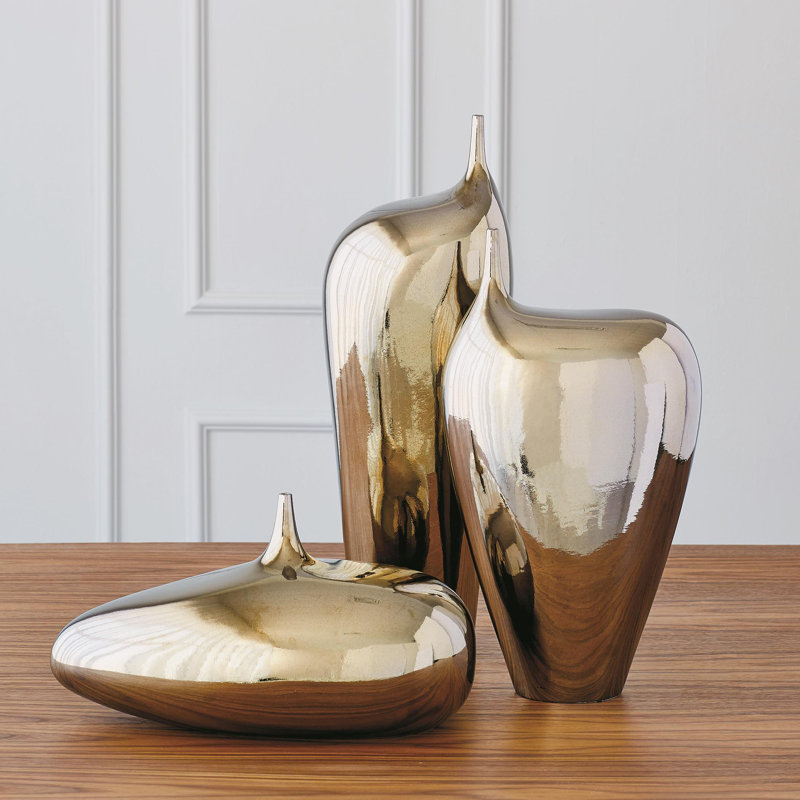 Offset Neck Object-Bronze Crackle-Sm