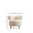 Elegant Wing Chair, White Fabric, 29.9 x 33.5 x 31.5 inches | Beech Wood & Chipboard Frame, 100% Polyester Upholstery, Gold Painted Metal Legs | Soft Grey Foam & Feather Cushion, Dry-Cleanable | Modern Living Room Accent