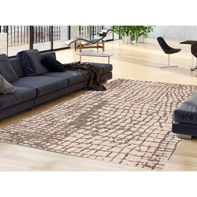 Tapis argenté/noir Joeann