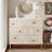 Bahtie Farmhouse Distressed Boho Embossed 3 Drawer Dresser With Ring Motif-2049556804