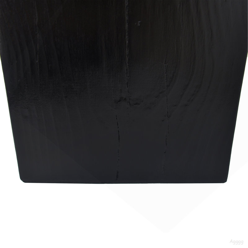 Wood-Look Square-Column MGO End Table,  H33.75",Wood-Like Distressed Finish, Mix With Different Heights, Indoor Outdoor Use
