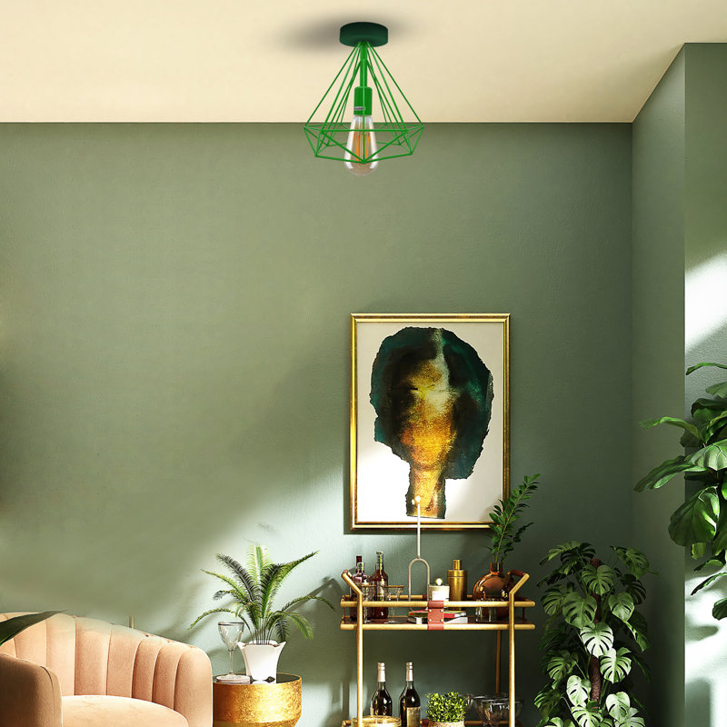 Aliahna Flush Mount, Green