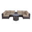 Ensemble de conversation modulaire 8 pièces avec coussins Sunbrella Alieyah