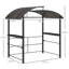 2.4 X 1.5m Dark Grey Grill Gazebo, Pc Board Roof Outdoor Bbq Shelter With Double Side Shelves And Hanging Poles For Patio Garden Barbecue