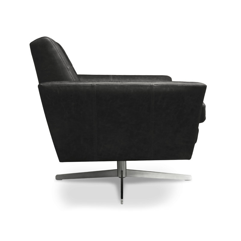 Begay Upholstered Swivel Armchair, Black