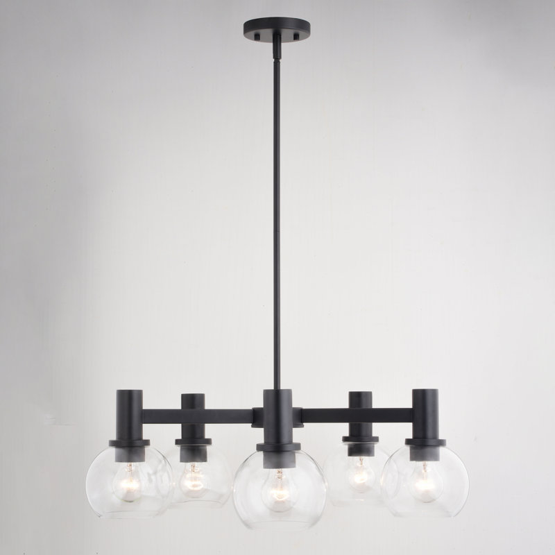 Lustre transitionnel noir 5 lumières Marshall