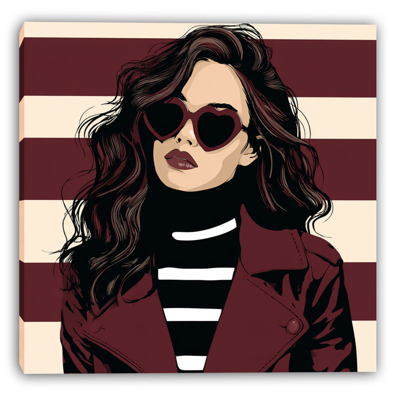 Striped Retro Wrapped Canvas Wall Art