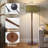 61" Walnut Floor Lamp with 19.7" Large Fabric Drum Shade, Solid Wood Standing Lamp for Living Room, Bedroom, Office & Corner, UL Listed, Bulb Not Included-1875178209