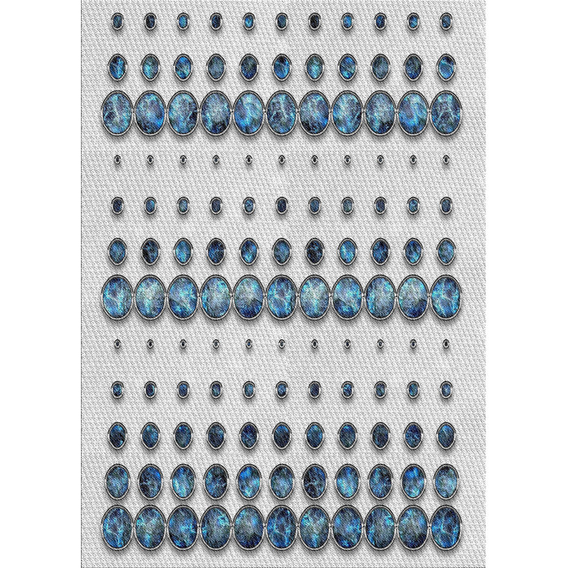 Tapis décoratif à motifs beige/bleu, Rectangle 5 pi x 7 pi