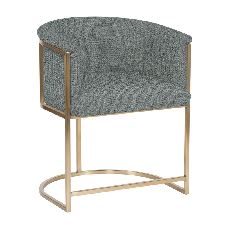 Skye Button Back Metal Frame Chair, Callaloo Cotton