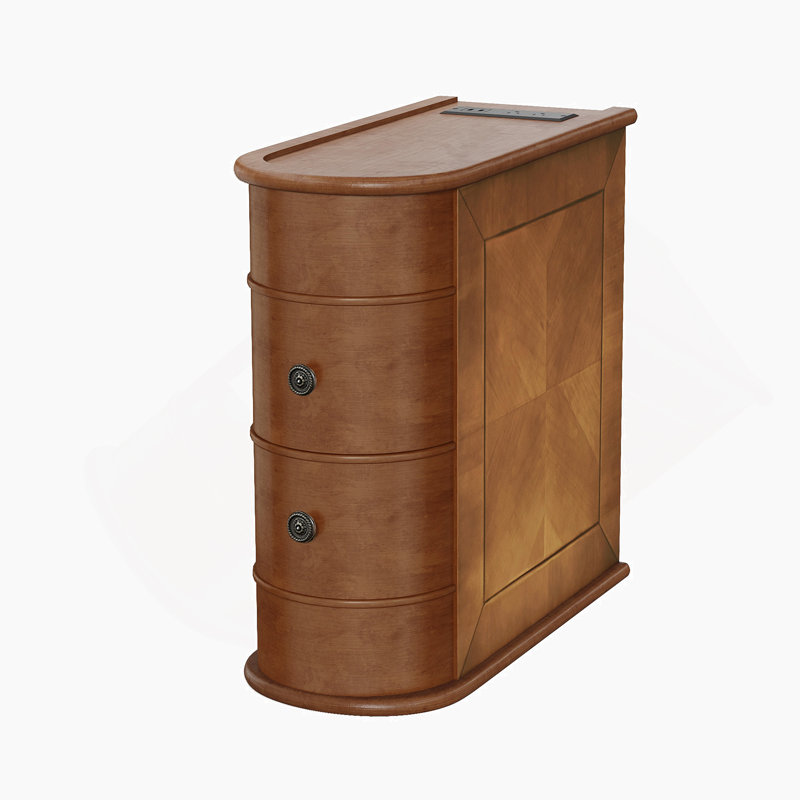 End Table With Charging Station And Drawers, No Assembly Required, Perfect For Living Room And Bedroom Convenience