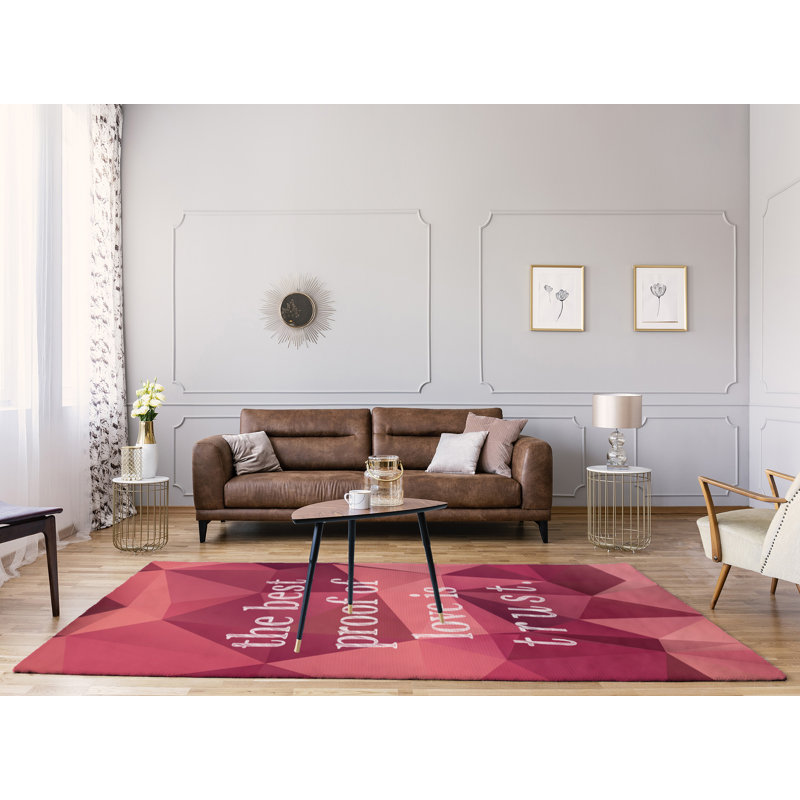 Tapis en simili-gemme love & trust quote, Rectangle 9 pi x 12 pi