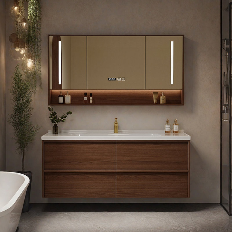 Armoire de salle de bain minimaliste de style rétro