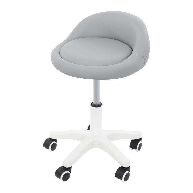 Adjustable Rolling Office Stool, Gray