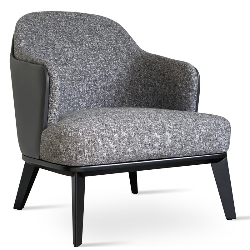 Fauteuil Saphire, Mélange de coton gris tweed