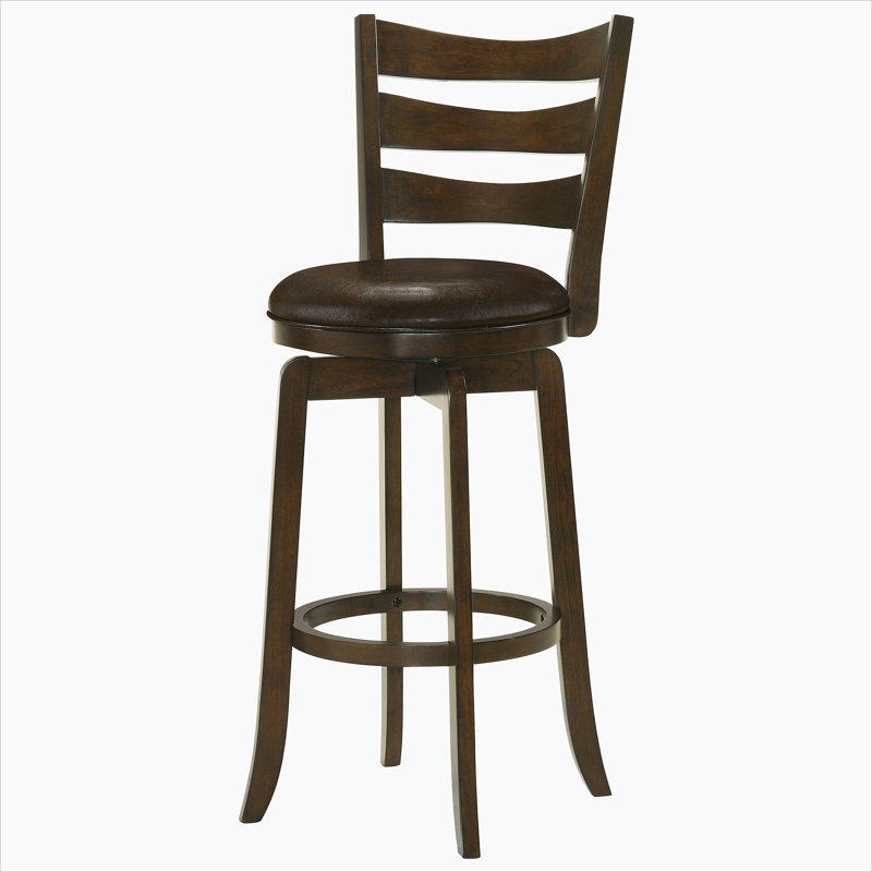 Chaise de bar pivotante en bois brun foncé