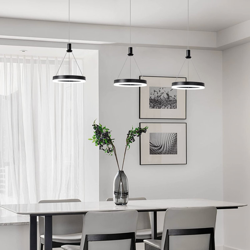 Luminaire suspendu rétractable (à intensité variable) 7,87 po L / noir Kamiryn